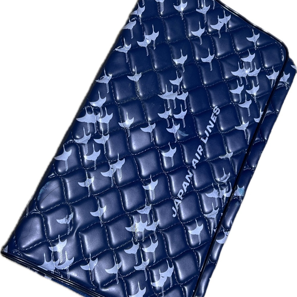 Japan Airlines Blue Quilted Pouch
